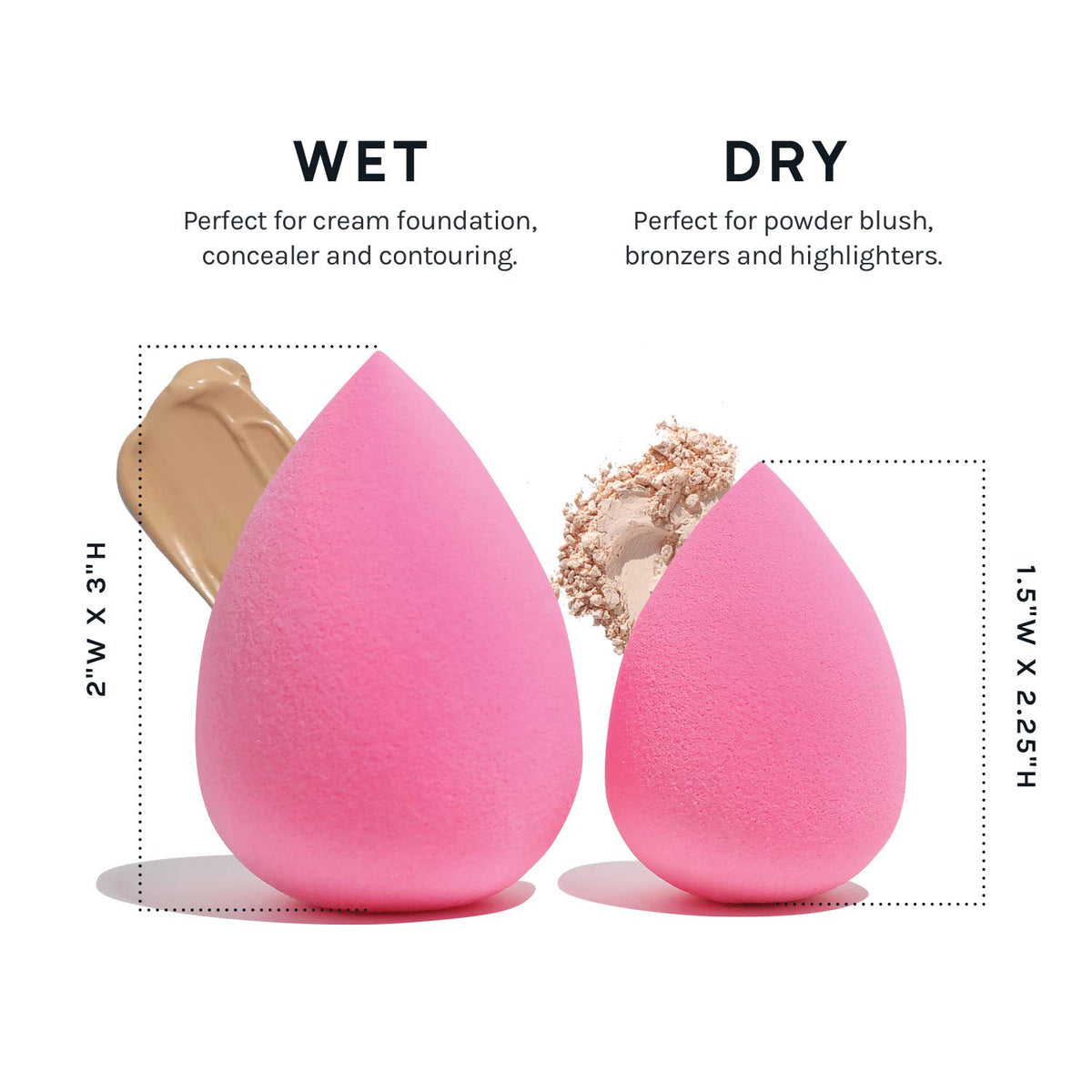 AOA Studio Collection makeup Sponge Set Latex Free and High-definition Set of 6 makeup Wonder blender For Powder Cream a