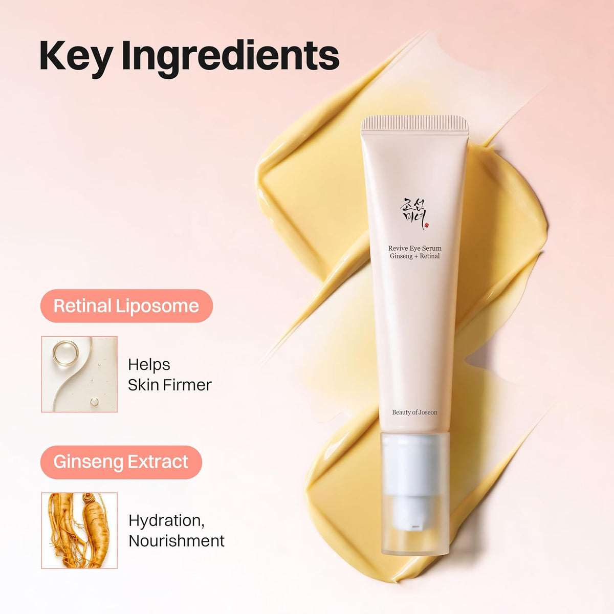 Beauty of Joseon Revive Eye Serum with Retinal Niacinamide Correction for Puffy Eye Bags Fine Lines Dark Circles Wrinkle