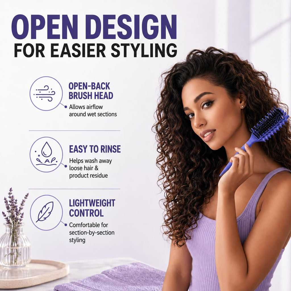 Curly Hair Brush Candybrush Curl Defining Brush for Detangling Shaping and Defining Curls for Women, Men, Wet & Dry Hair