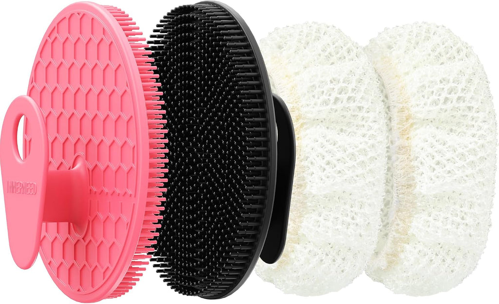 INNERNEED Food-Grade Soft Silicone Body Scrubber Shower Brush, Black