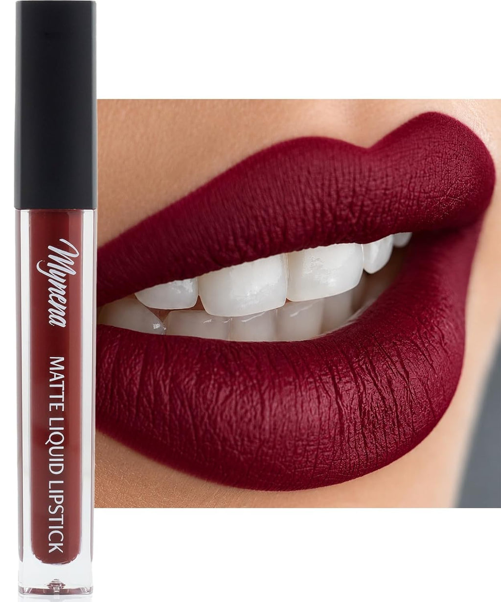 Mynena Jet Black Long Lasting Waterproof Matte Liquid Lipstick - Linda