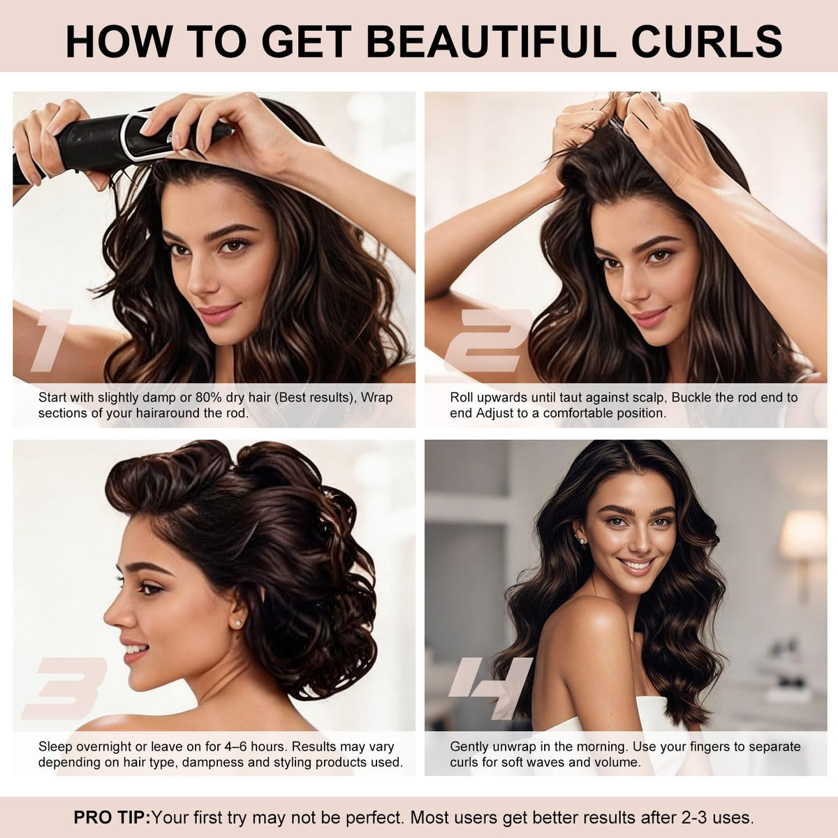 Heatless Curls Overnight Hair Care Set - Jumbo Velvet Hair Curlers