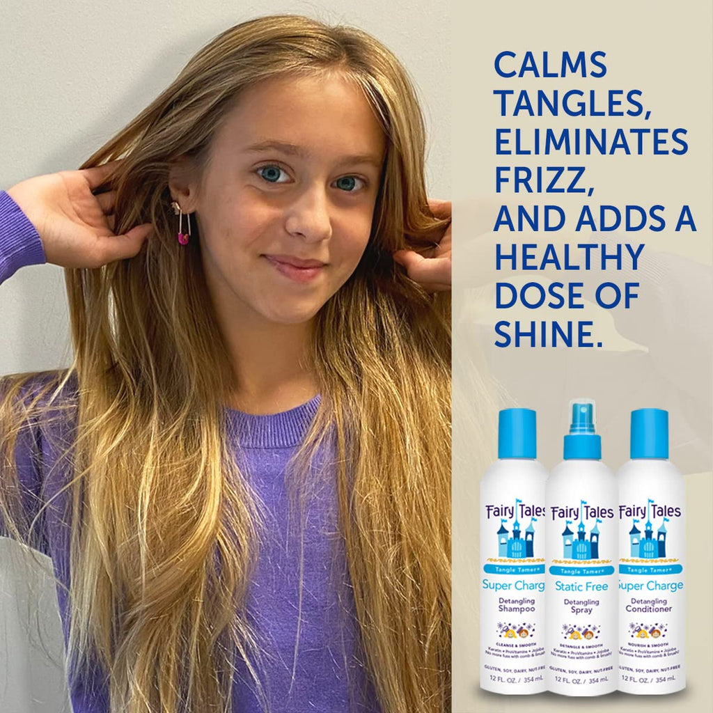 Fairy Tales Tangle Tamer Super Charge - Detangling Conditioner for Kids - Paraben Free, Sulfate Free, Gluten Free, Nut F