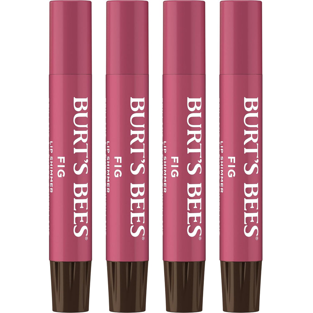 Burt's Bees Shimmer Lip Tint Set, Tinted Lip Balm Stick, Moisturizing for All Day Hydration with Natural Origin Glowy Pi