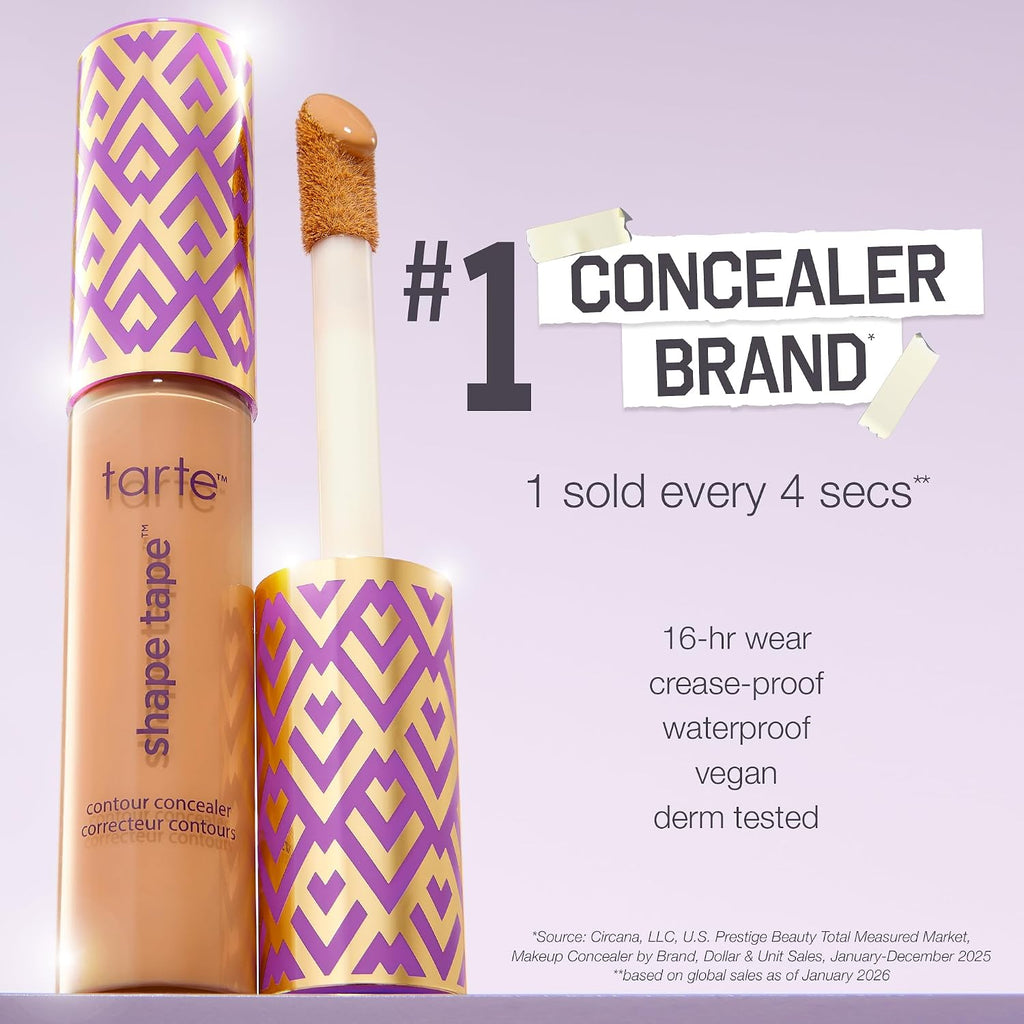 tarte shape tape concealer – Full-Coverage Creaseless Soft Matte Finish, Brightening Under-Eye & Face Makeup, 16hr Longw