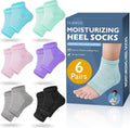 TEAWOO Moisturizing Heel Socks - 6 Pairs for Dry Cracked Feet