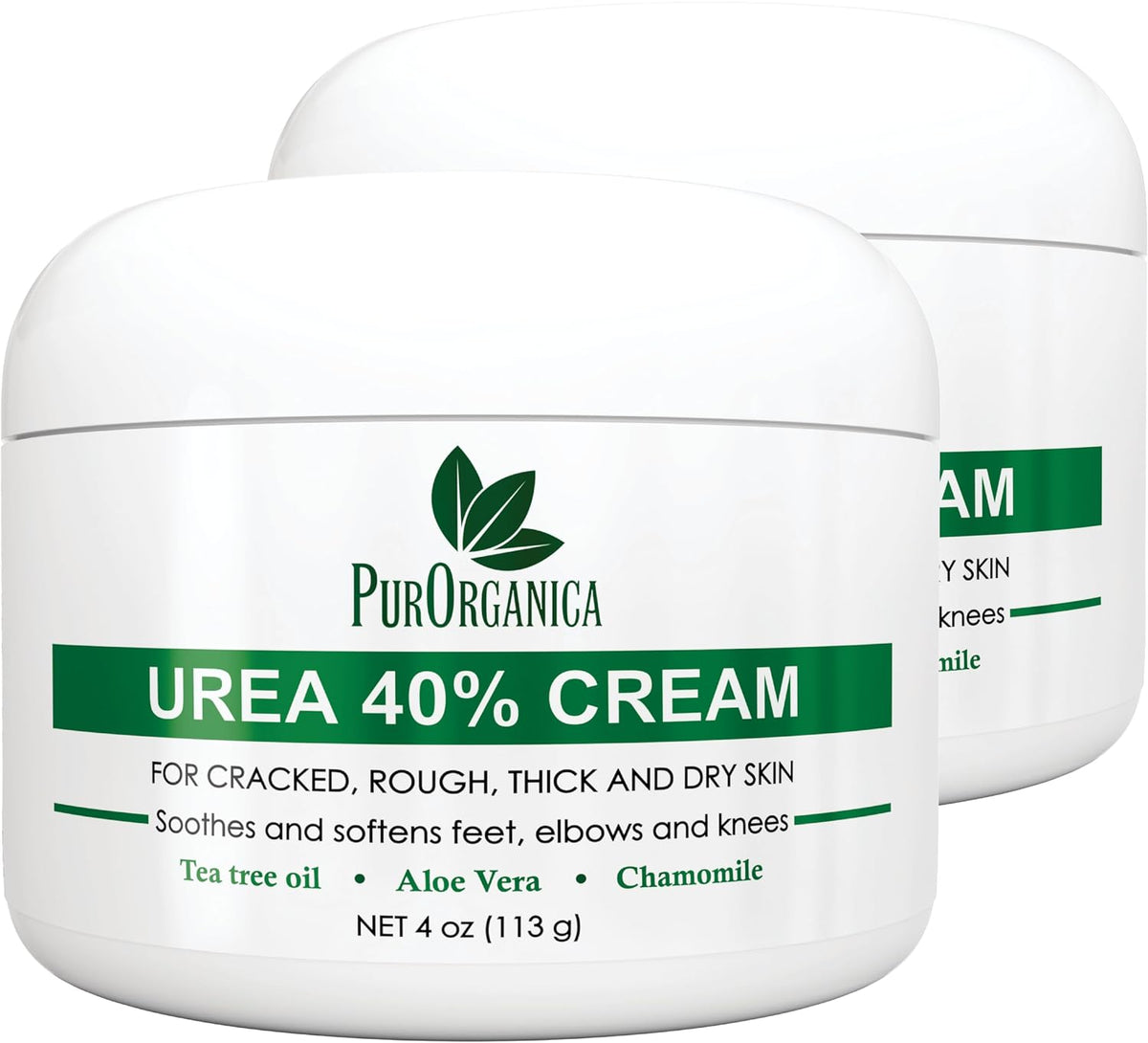 PurOrganica Urea Cream 40% for Feet, Dry Cracked Heels and Calluses, 4 oz