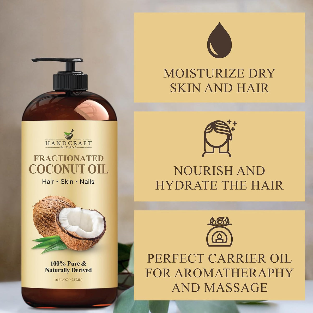 Handcraft Blends Fractionated Coconut Oil - 16 Fl Oz