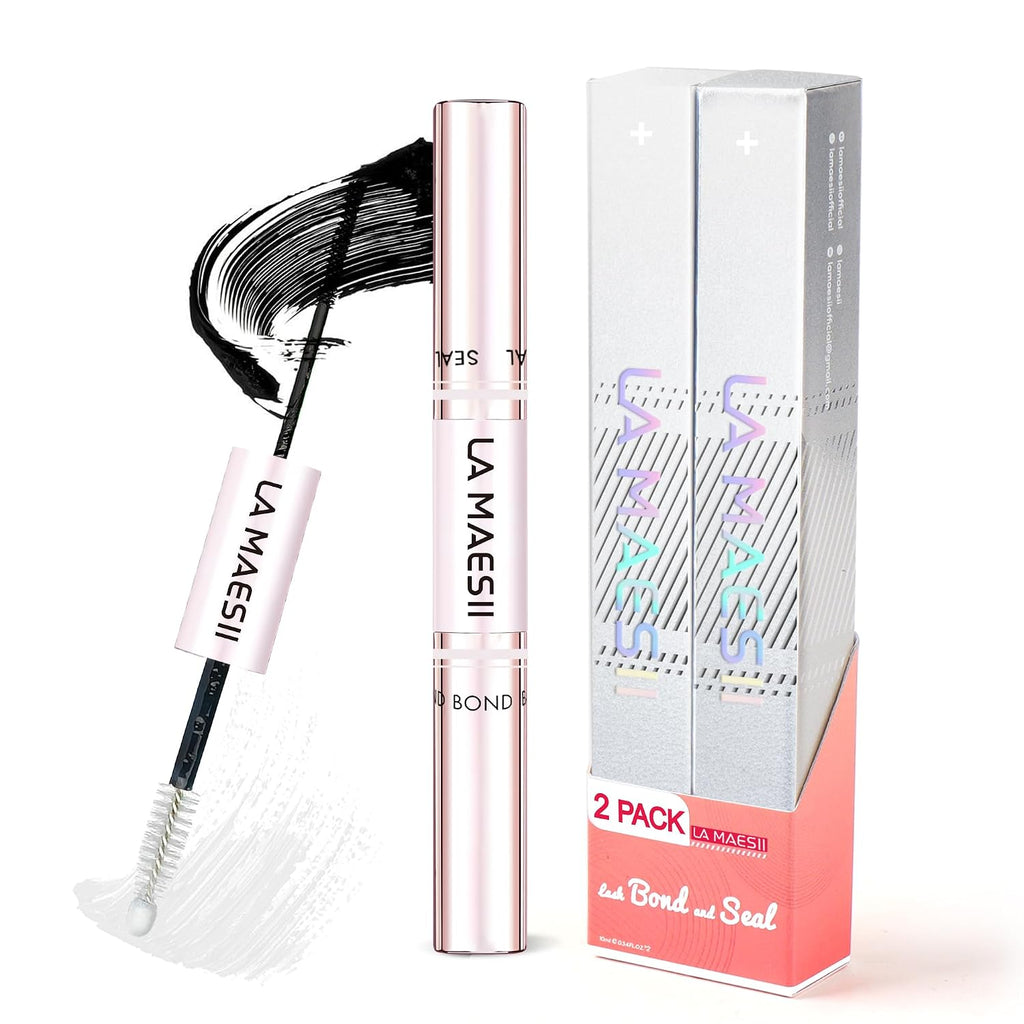 LA MAESII Lash Cluster Glue, 2 in 1 Lash Bond and Seal, Black Eyelash Glue