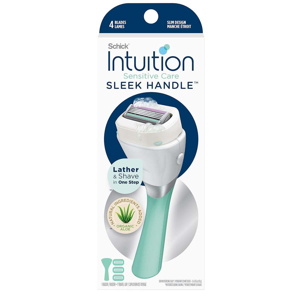 Schick Intuition Sensitive 4-Blade Womens Razor Refills, 6 ct