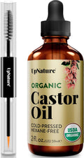 UpNature Castor Oil Eyelash & Eyebrow Growth Serum, USDA Organic, 2oz