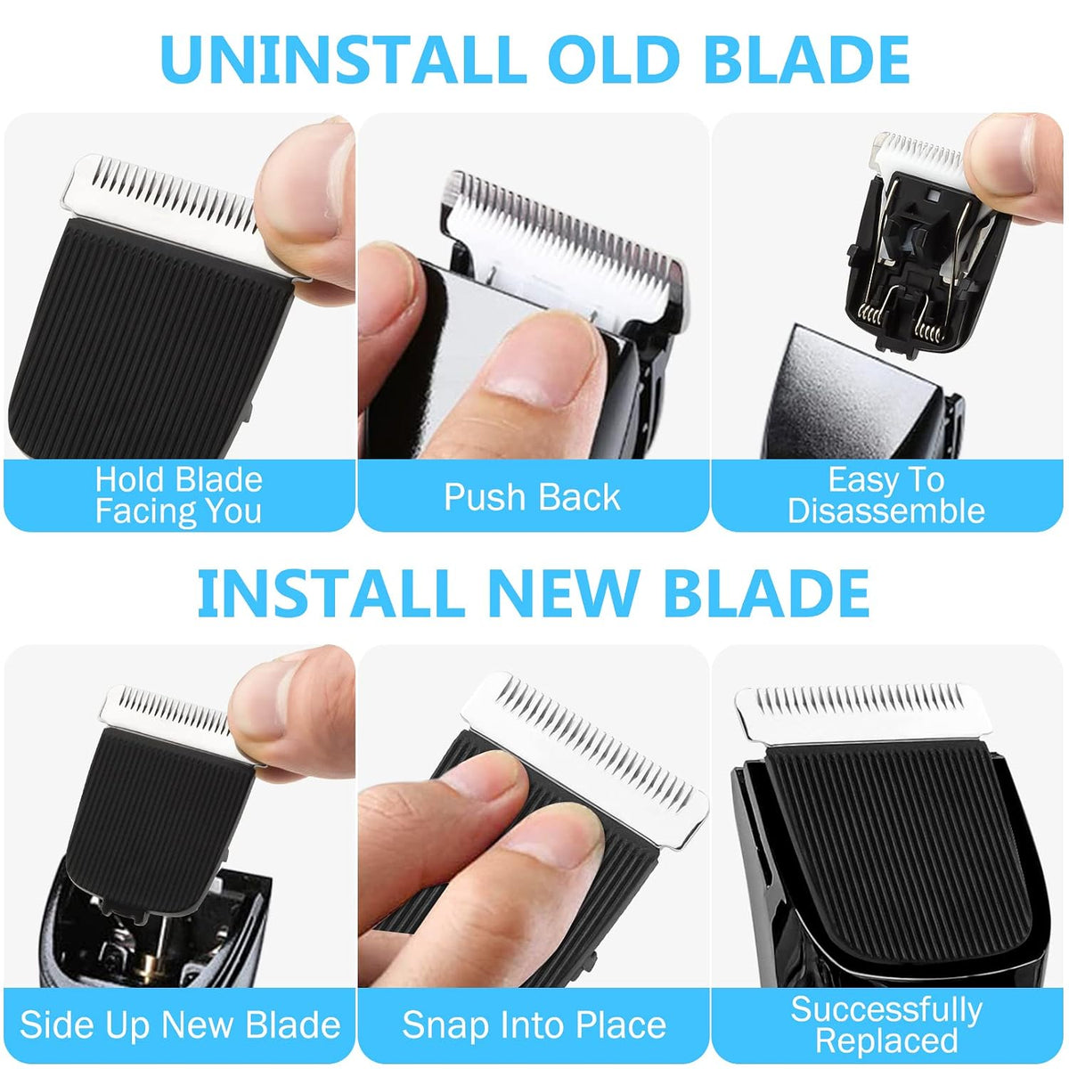2 Pack Replacement Blade for Manscaped The Lawn Mower Electric Groin Hair Trimmer Blade, Hygienic Snap-In Replacement Cl