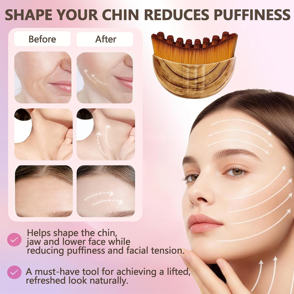 Lymphatic Contour Face Brush(2-PCS),Super Soft Manual Lymphatic Drainage Massager for Sculpting, Relieve Fatigue & Reduc