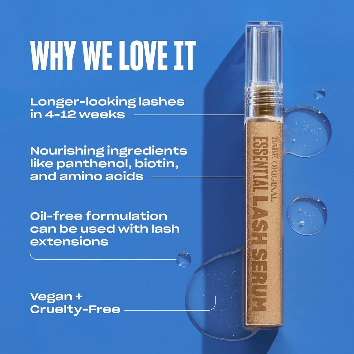 Babe Original Lash Serum - Fuller & Longer Looking Eyelashes, Advanced Lash Enhancing Treatment for Natural Lashes, Exte