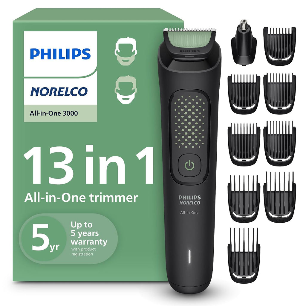 Philips Norelco All-in-One 3000 13-in-1 Trimmer, Face & Hair, Steel Blades