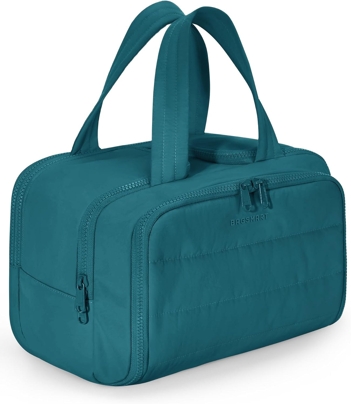 BAGSMART Travel Toiletry Bag, Lightweight Large Wide-open Travel Bag for Women, Puffy Cosmetic Makeup Bag Organizer with