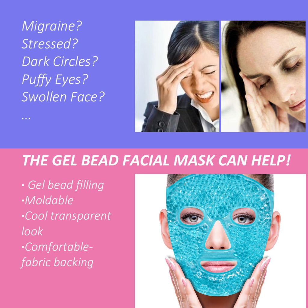 Cold Face Ice Mask Facial Ice Pack Cooling Mask with Storage Bag