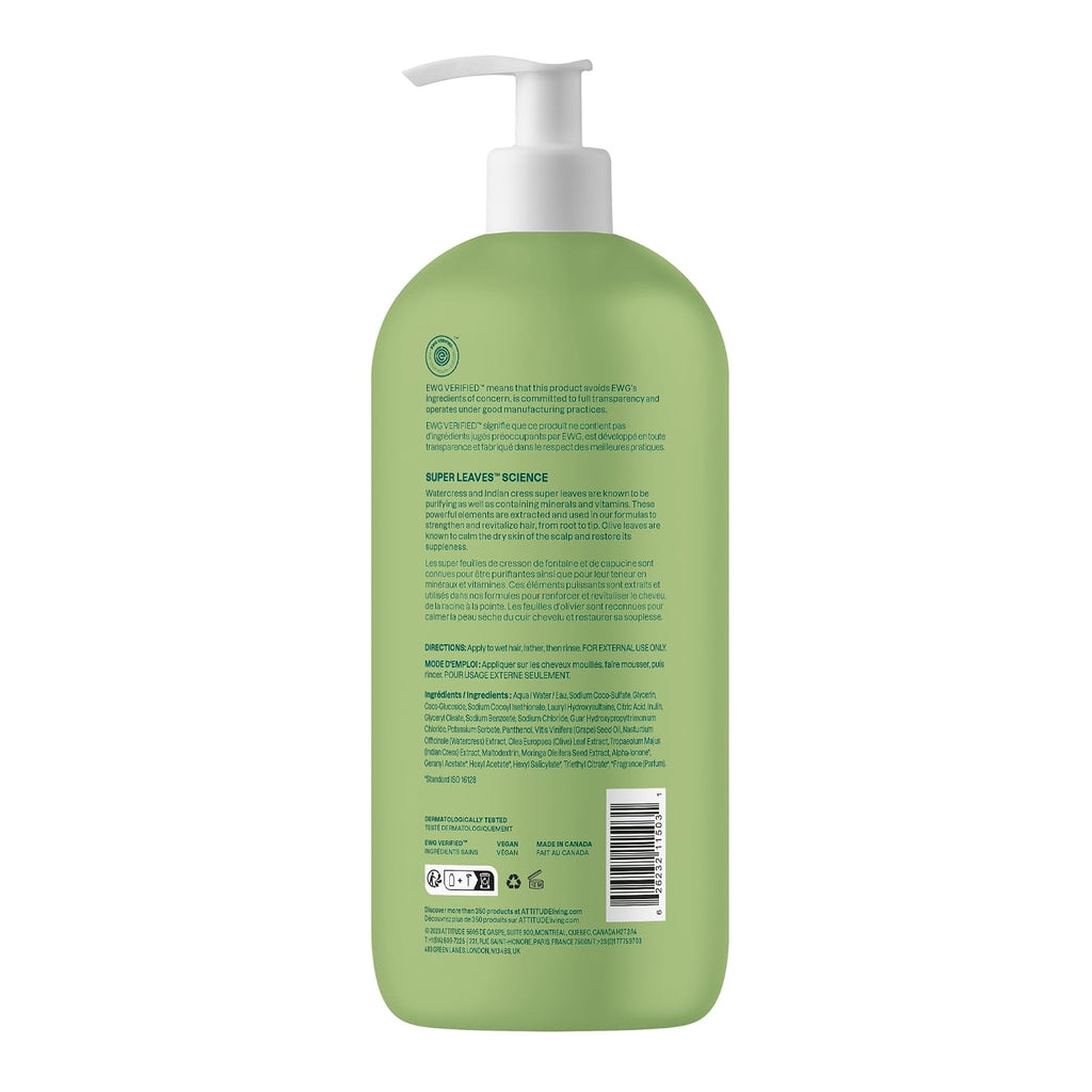 ATTITUDE Moisturizing Shampoo for Dry & Damaged Hair, EWG Verified 32 Fl Oz