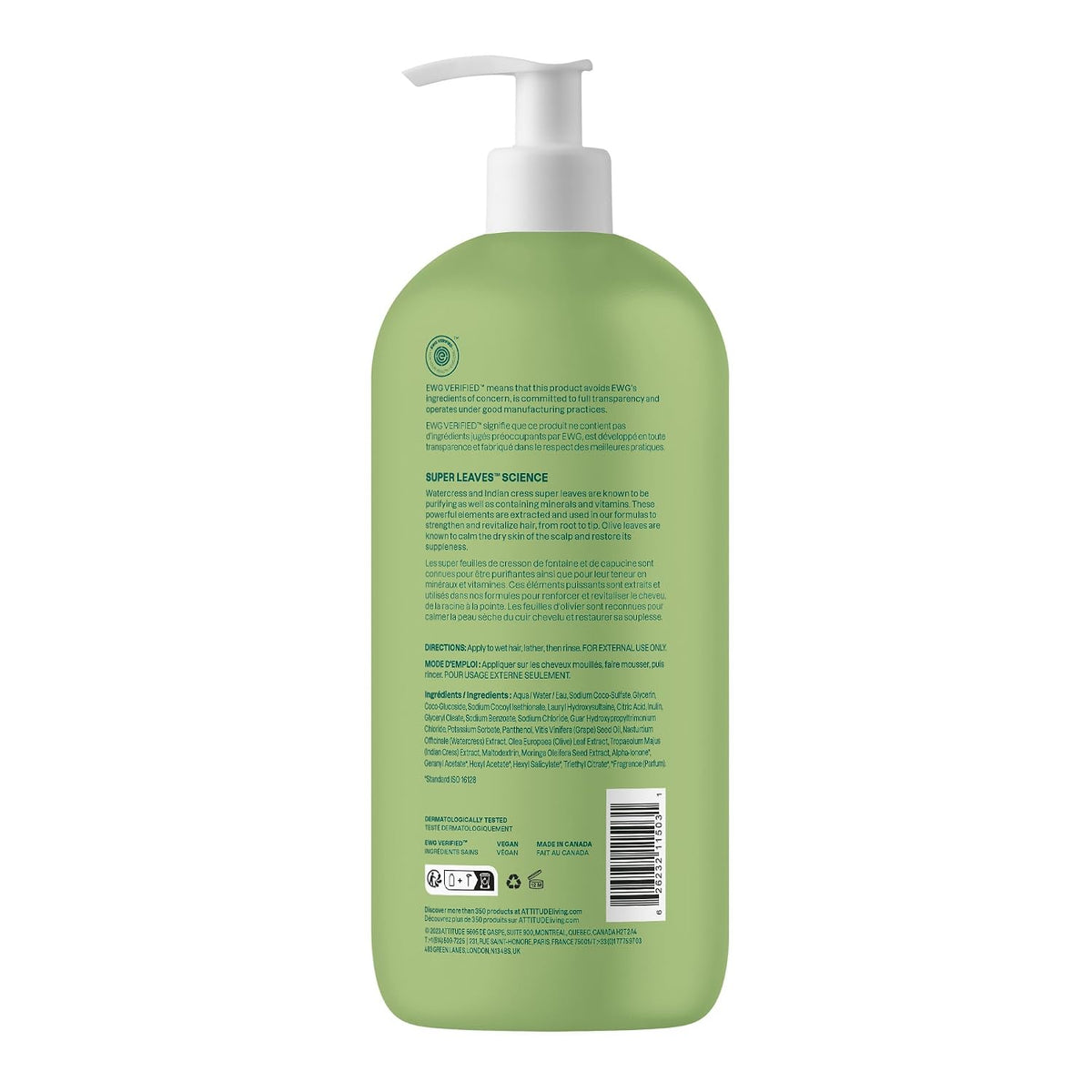 ATTITUDE Moisturizing Shampoo for Dry & Damaged Hair, EWG Verified 32 Fl Oz