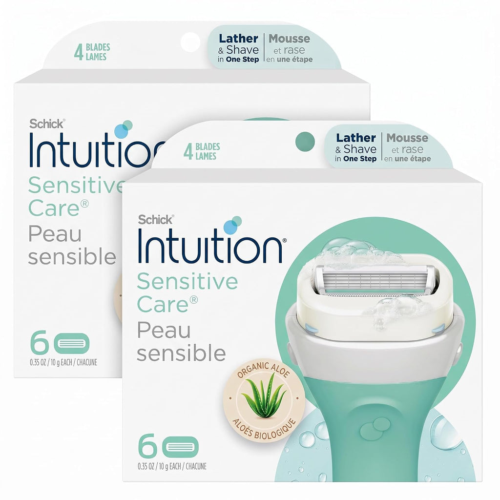 Schick Intuition Sensitive 4-Blade Womens Razor Refills, 6 ct