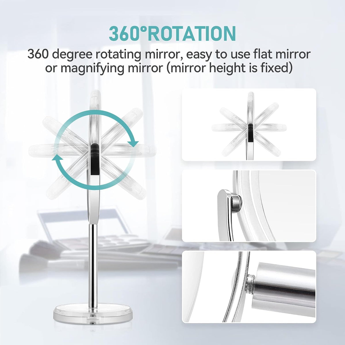 MIYADIVA 20X Magnifying Makeup Mirror,Double Sided 1X & 20X Magnifying Mirror with Stand,Tabletop Magnified Vanity Mirro