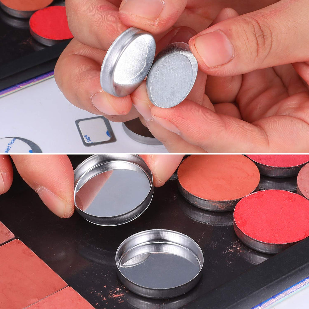 Sumind 101 Pack Metal Stickers for Eyeshadow Palette Set, Includes 1 Makeup Depotting Tool, Adhesive Empty Metal Makeup 