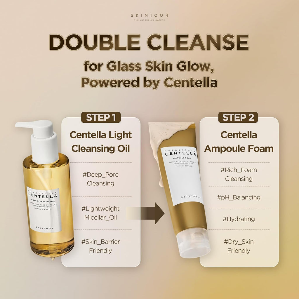 SKIN1004 Madagascar Centella Light Cleansing Oil 6.76 fl.oz, 200ml | Gentle Oil Cleanser for Face, Korean Facial Cleanse