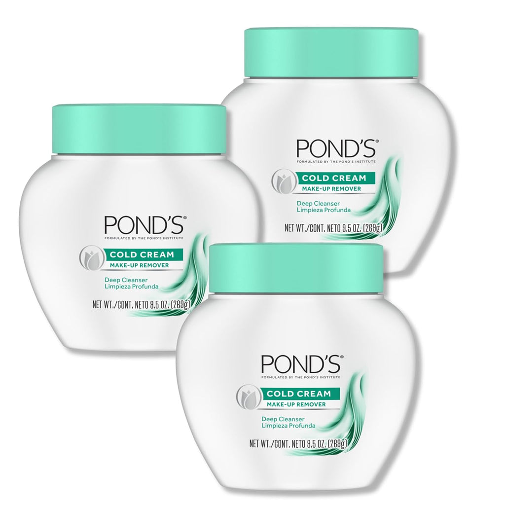 POND'S Cold Face Cream, Skin Care Facial Cleanser for All Skin Types, Deep Moisturizing Face Wash & Makeup Remover, 9.5 