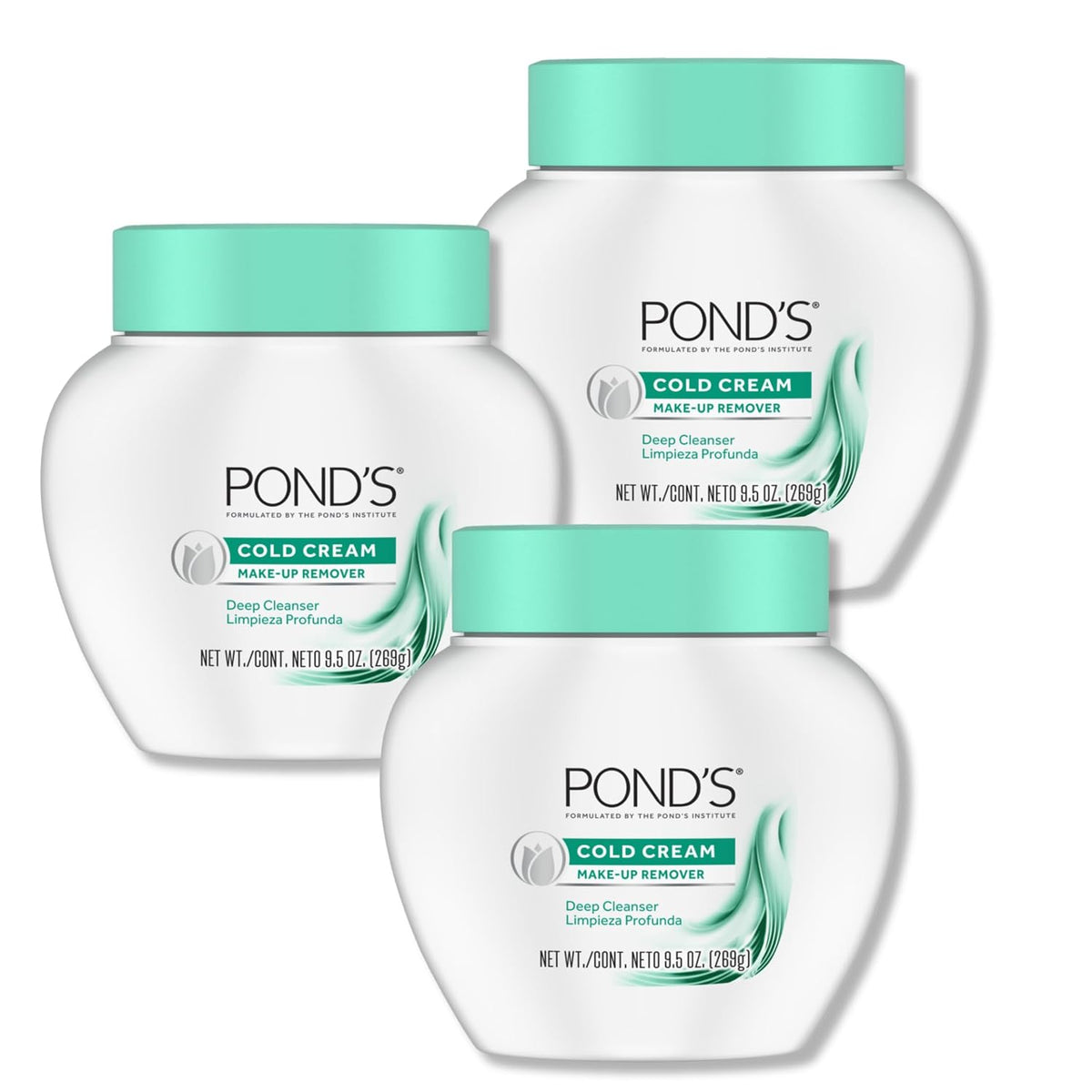 POND'S Cold Face Cream, Skin Care Facial Cleanser for All Skin Types, Deep Moisturizing Face Wash & Makeup Remover, 9.5 