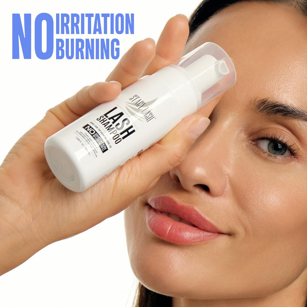 STACY LASH Eyelash Extension Shampoo + Brush / 1.69 fl.oz / 50ml / Korean Makeup Remover/Eyelid Foaming Cleanser/Wash fo