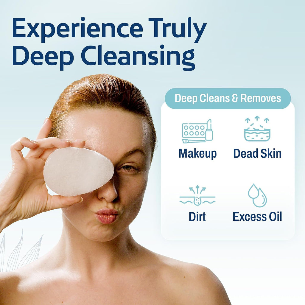 HartFelt [10 Pack] Regular Exfoliating Facial Sponge for Face - Daily Cleansing Scrubber - Buf Dirt Away with Puf Styled
