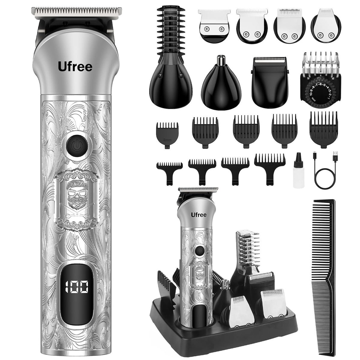 Ufree Professional Beard Trimmer for Men, Electric Shaver Razor, Men Gift