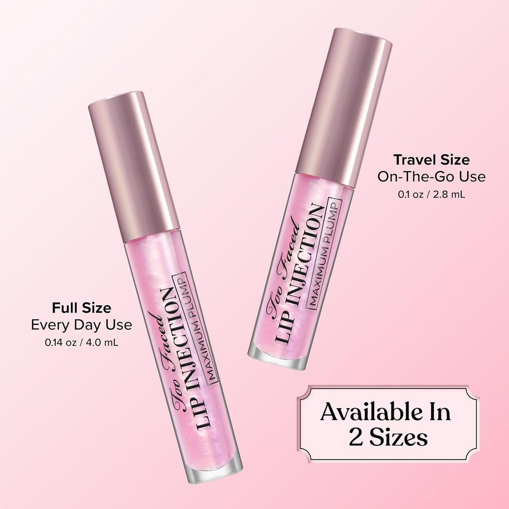 Too Faced Lip Injection Lip Plumper | Hydrating Lip Gloss for Fuller-Looking Lips | Original, Maximum Plump, Cooling Glo