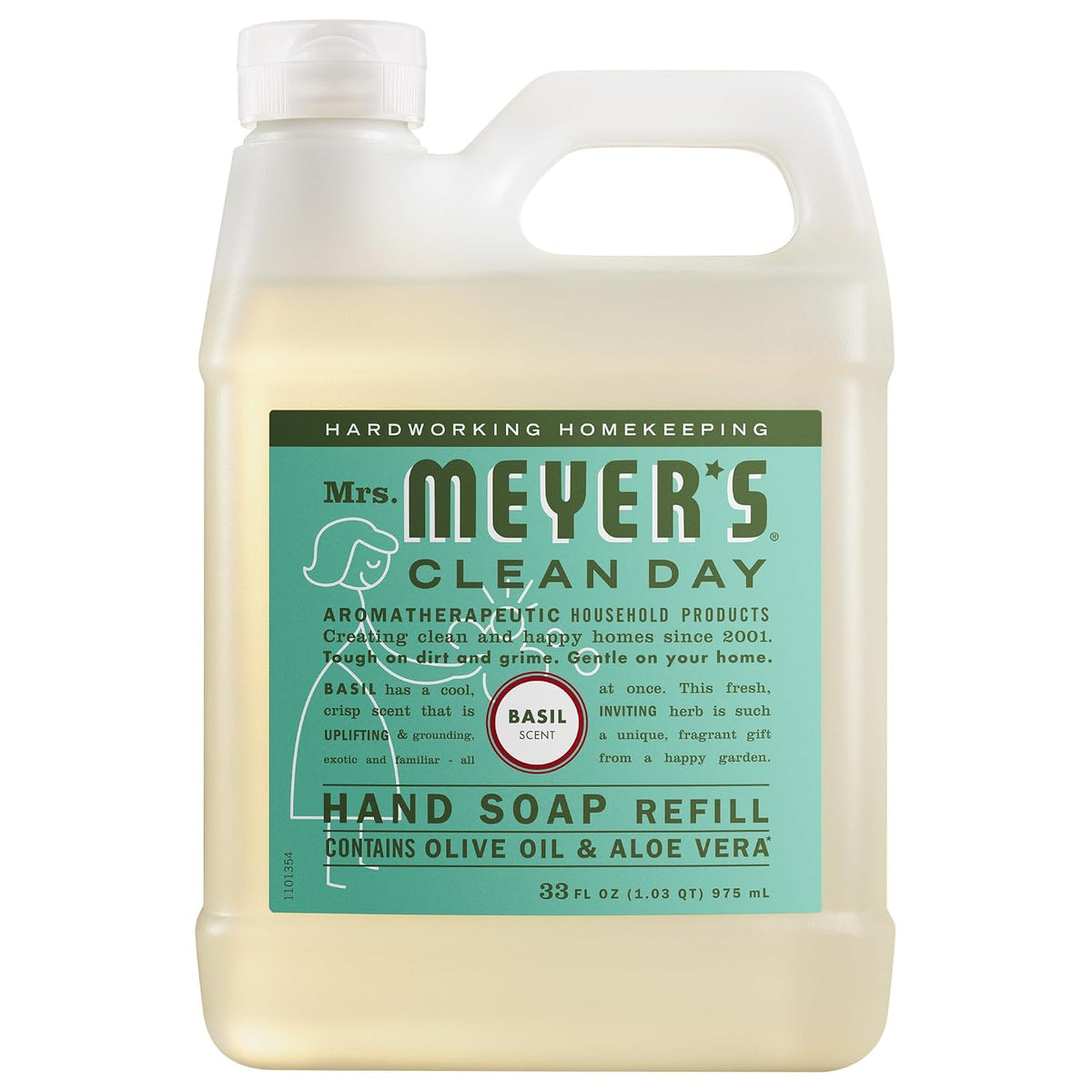 MRS. MEYER'S CLEAN DAY Liquid Hand Soap Refill, Basil, 33 fl oz
