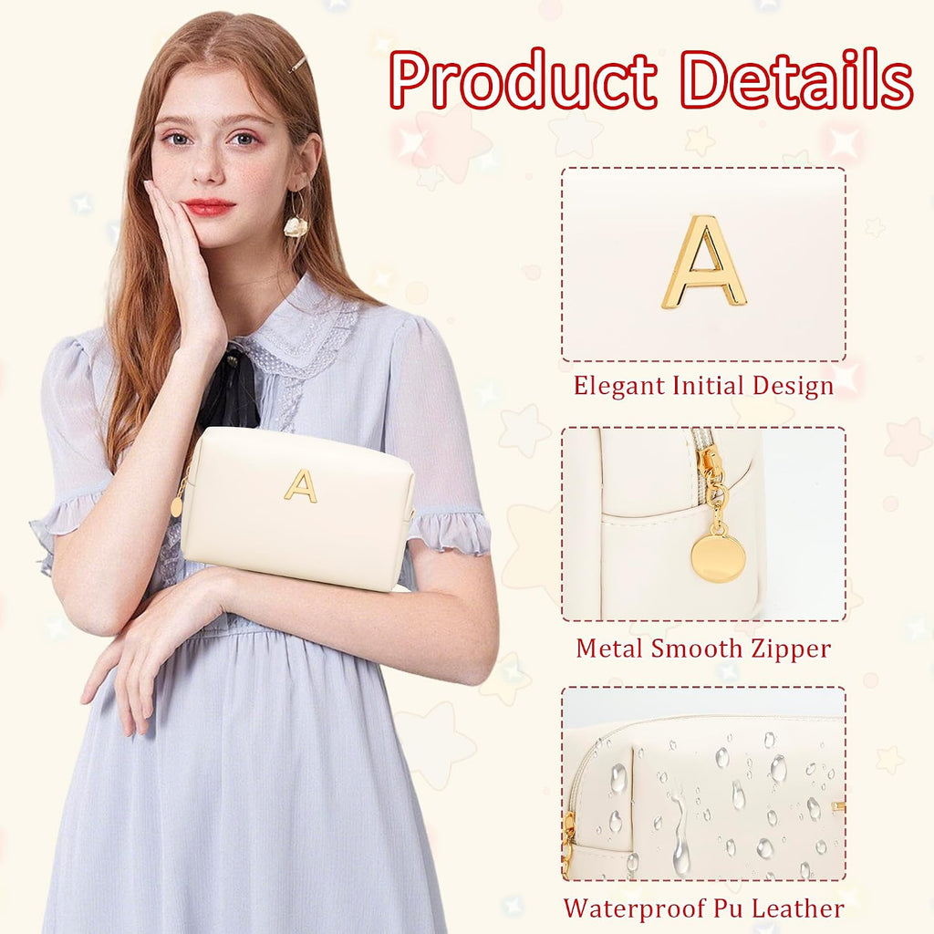 Gifts for Women Bridesmaid Gifts Initial Makeup Bag