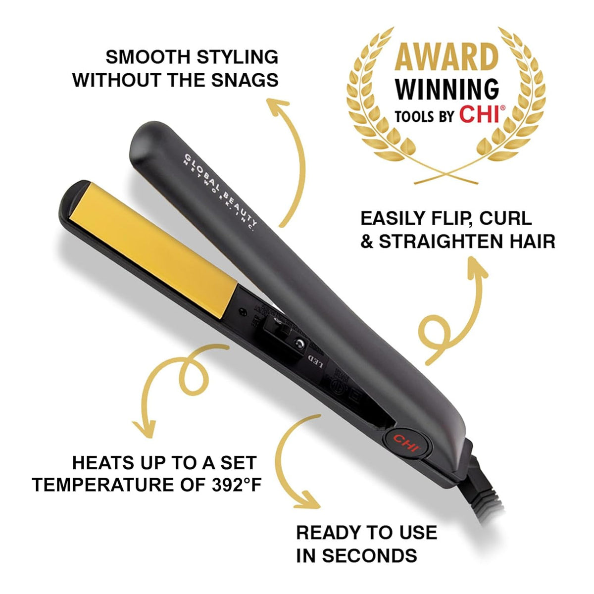 CHI Original 1" Ceramic Hair Straightener Flat Iron for Styling