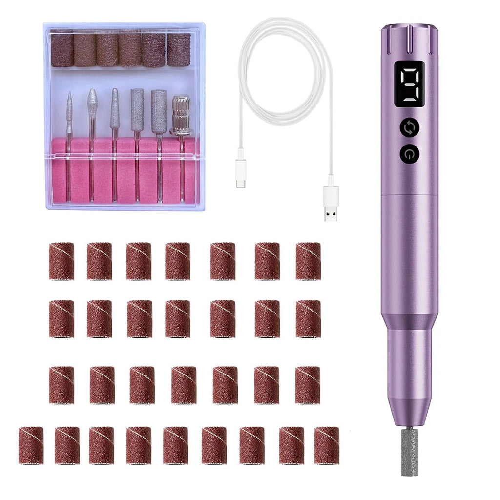 Nail Drill Kit Electric Rechargeable Set Cordless Nail Art Grinding Machine Compact Professional Nail File for Gel Manic