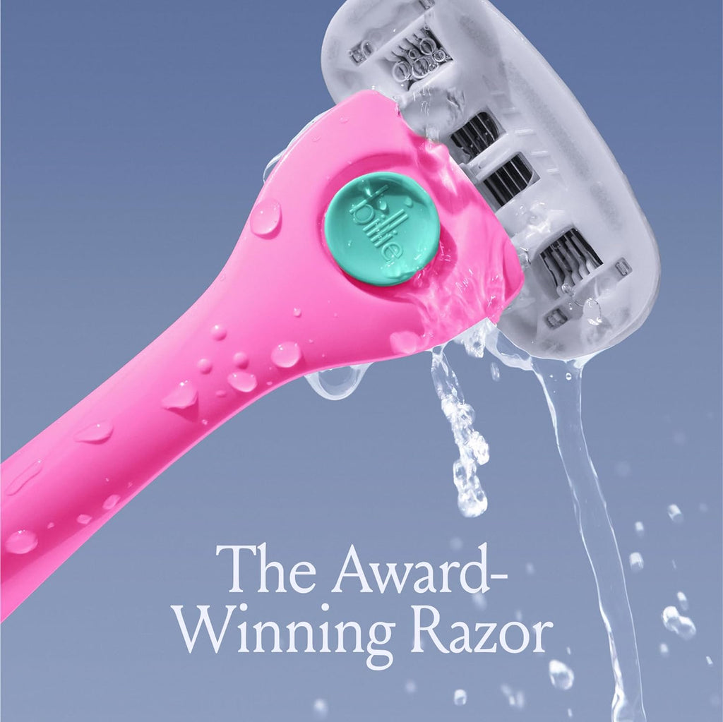 Billie Razors for Women, Malibu - 1 Handle, 4 Refills & Magnetic Holder
