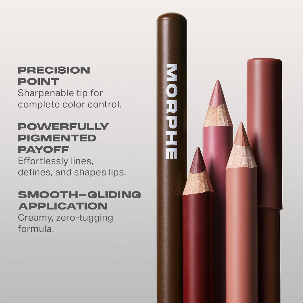 Morphe Signature Lip Liner Pencil - Creamy, Long Lasting Definer for Precise Shaping and Filling - Lip Makeup Essential 
