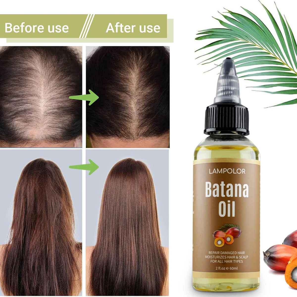 RAW Batana Oil for Hair Growth, Dr Sebi Organic Unrefined Batana Oil from Honduran, 100% Pure & Natural Hair Growth for 