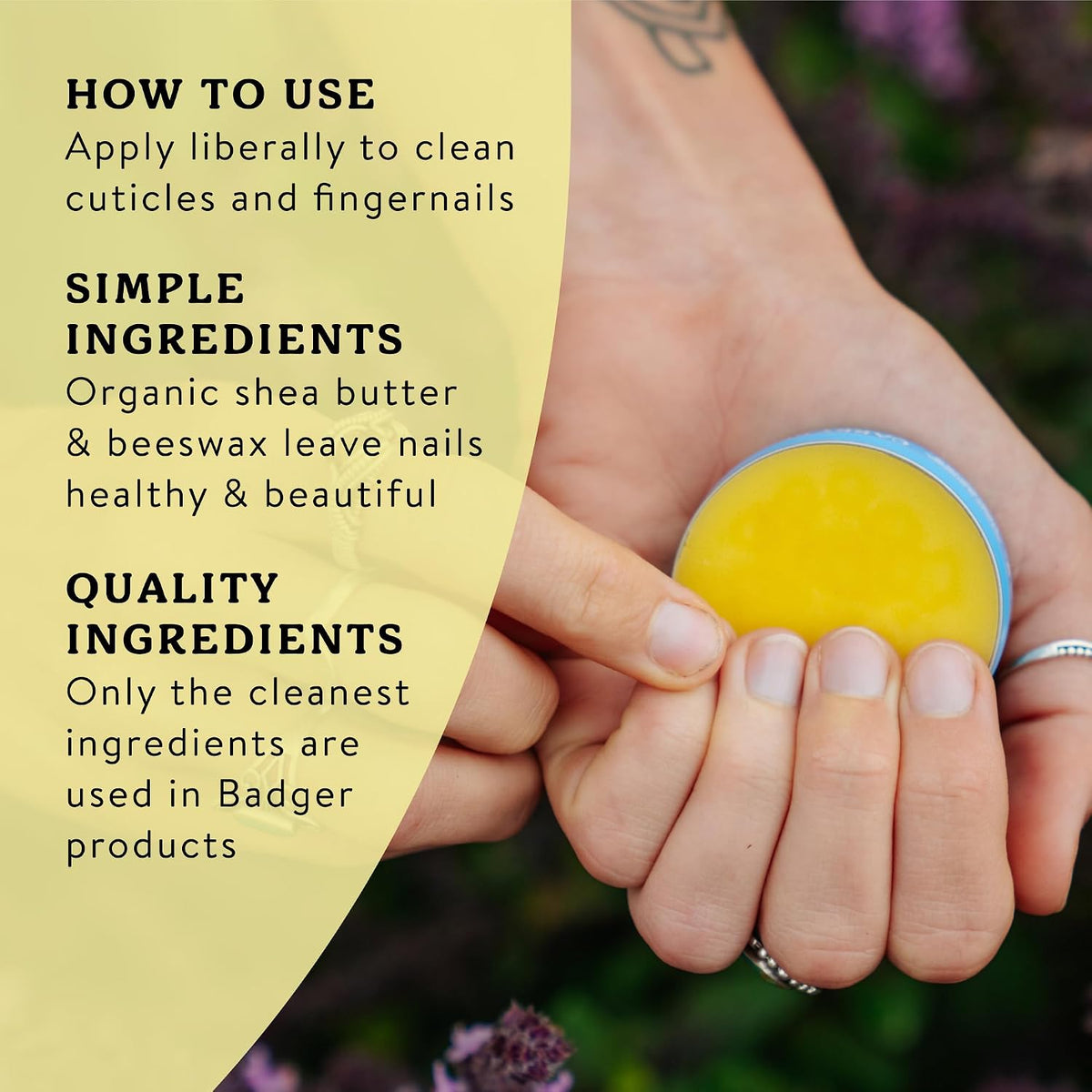Badger Organic Cuticle Cream, Shea Butter, .75 oz Tin