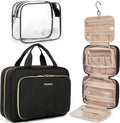 BAGSMART Toiletry Bag Hanging Travel Makeup Organizer with TSA Approved Transparent Cosmetic Bag Makeup Bag for Full Siz