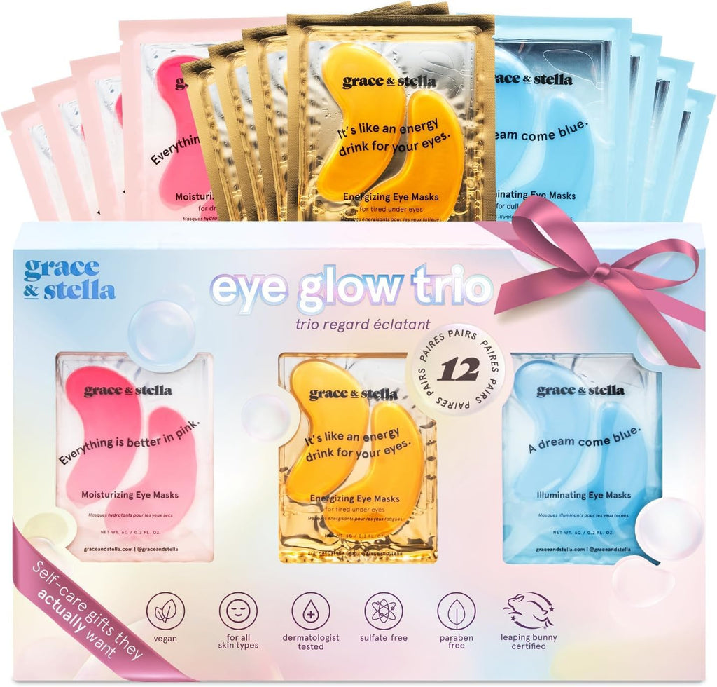 grace & stella Award Winning Eye Patches for Women (24 Pairs, Gold)