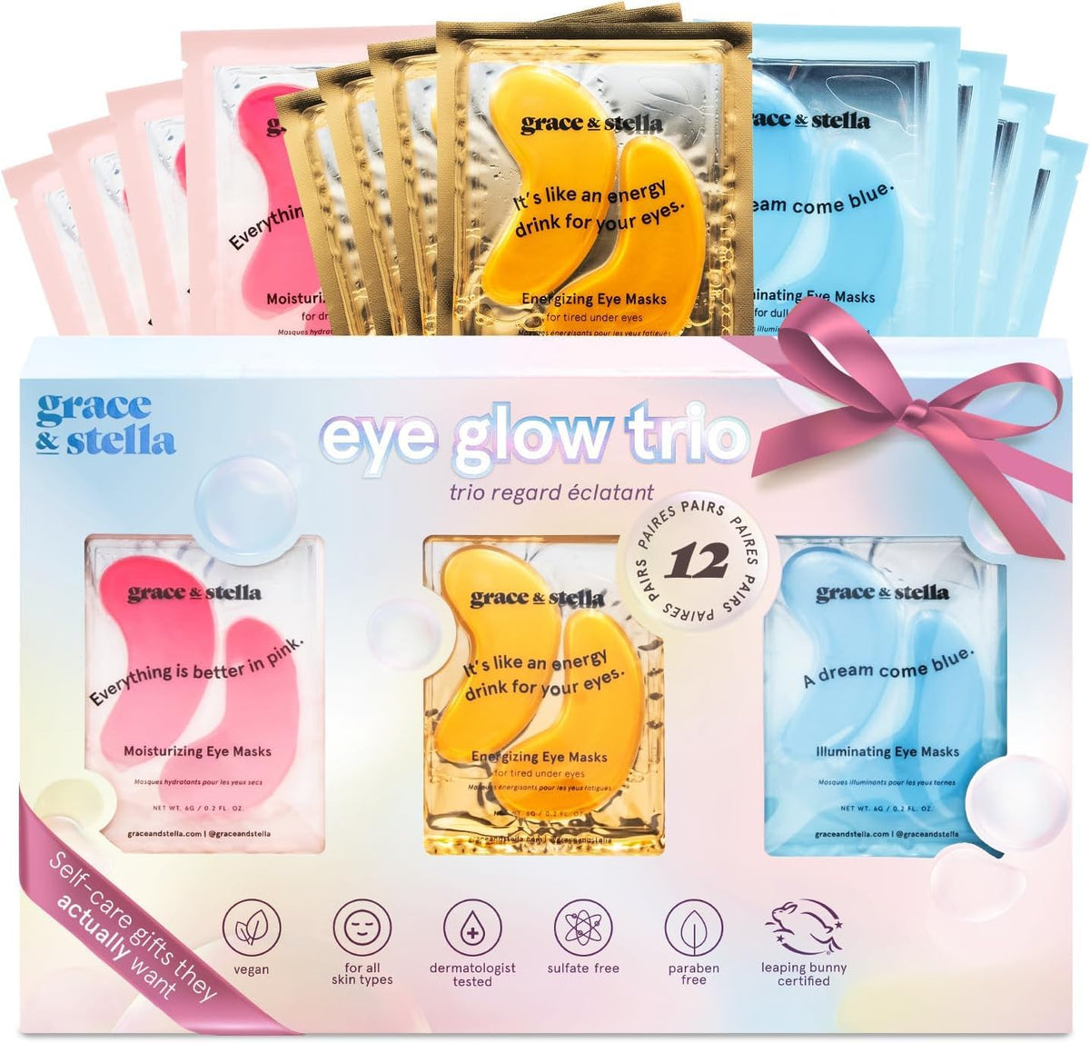 grace & stella Award Winning Eye Patches for Women (24 Pairs, Gold)