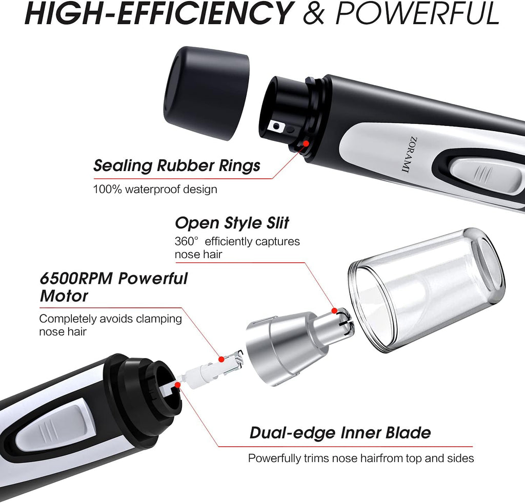 Ear and Nose Hair Trimmer Clipper - 2026 Professional Painless Eyebrow & Facial Hair Trimmer for Men Women,Battery-Opera