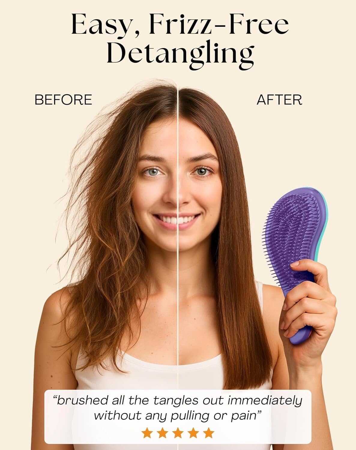 Lily England Detangler Brush for Women & Toddlers, Wet & Dry Hair Brush