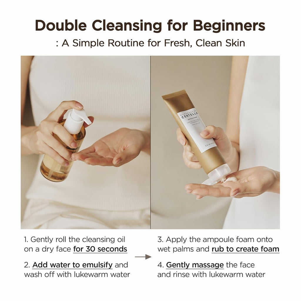 SKIN1004 Centella Double Cleansing Duo, Oil Cleanser, Face Wash 10.99 fl.oz