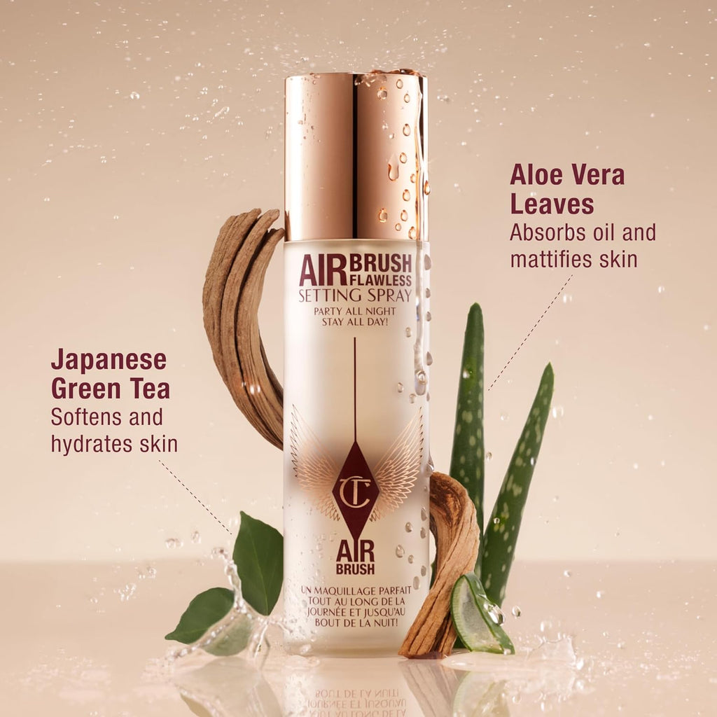 Charlotte Tilbury Airbrush Flawless Setting Spray - Ultra-Fine Hydrating Mist to Prime & Set Makeup Up to 16Hr – Soothes