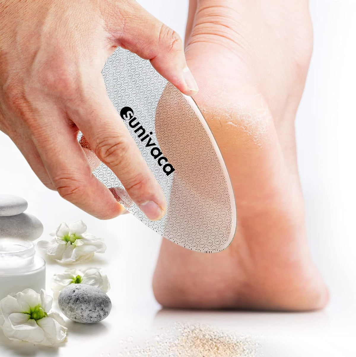 Glass Foot File Callus Remover for Feet, Heel Scraper, Pumice Stone, Diabetic Feet Scrubber Dead Skin Remover for Feet P
