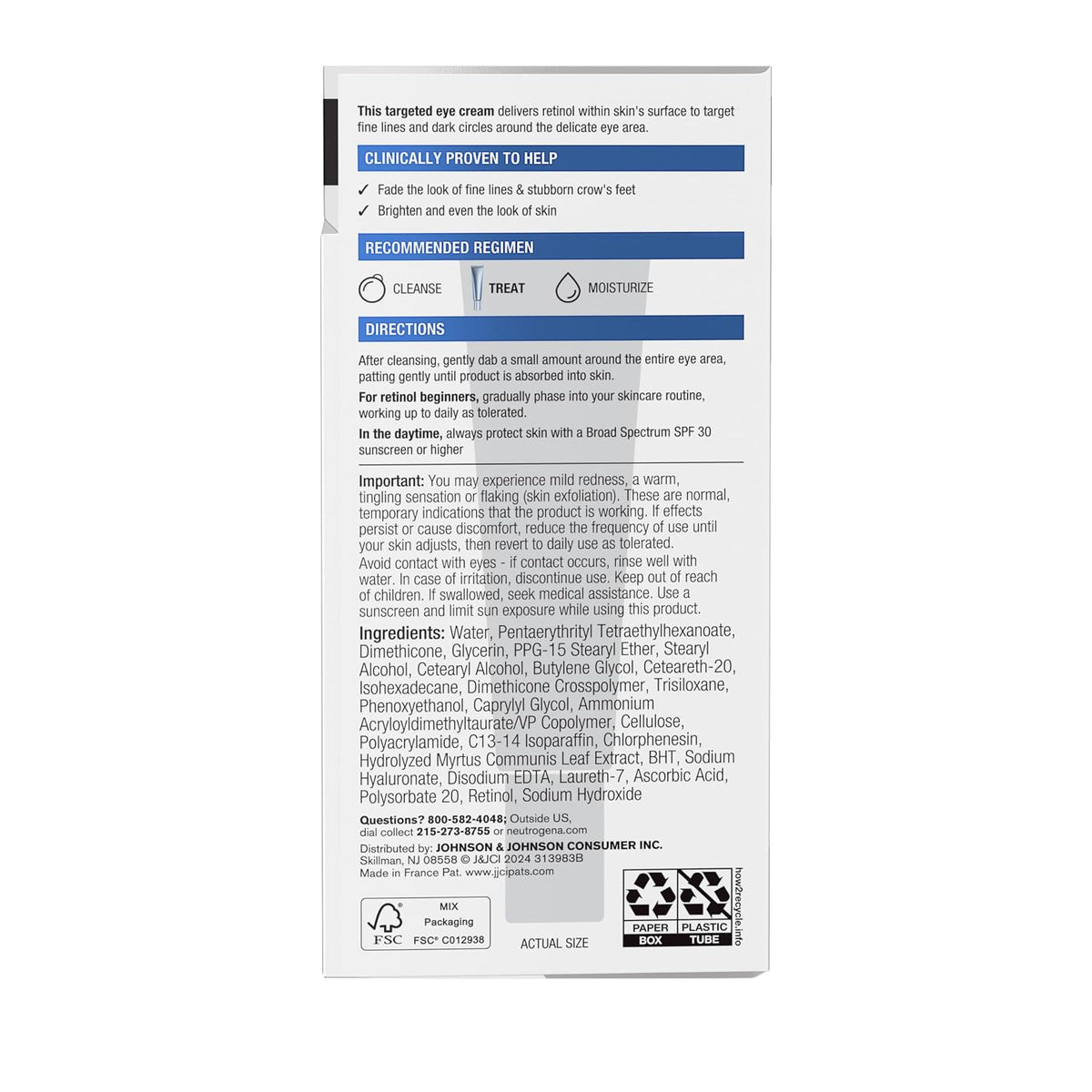 Neutrogena Rapid Wrinkle Repair Retinol Eye Cream, 0.5 fl. oz